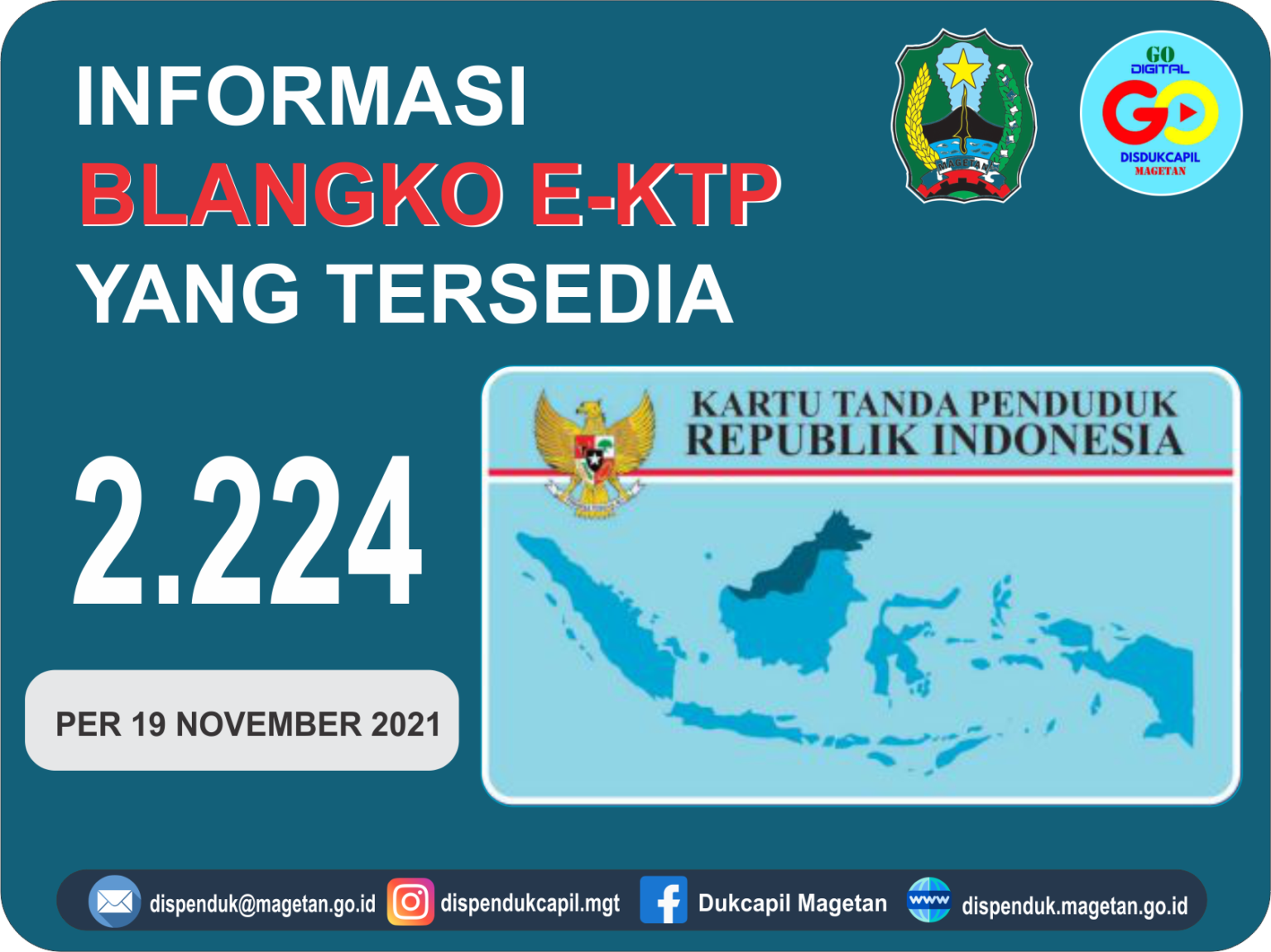 Blangko E KTP Yang Tersedia Per 19 November 2021 Disdukcapil Kab Magetan